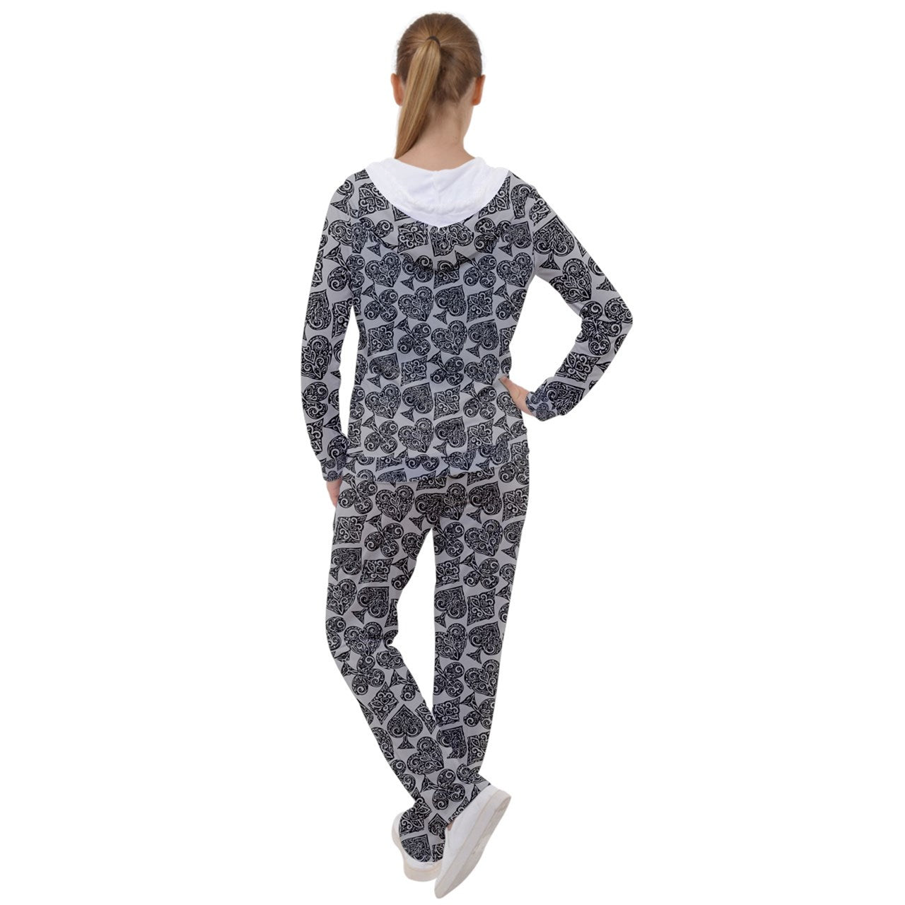 Playingcards-grey Women's Tracksuit - Luxtrini, LLC