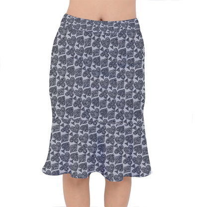 Playingcards-grey Short Mermaid Skirt - Luxtrini, LLC