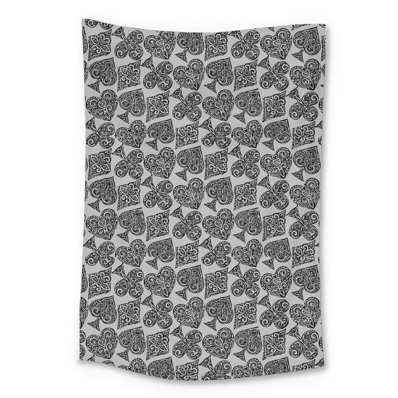 Playingcards-grey Large Tapestry - Luxtrini, LLC