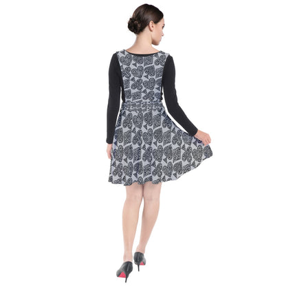 Playingcards-grey Plunge Pinafore Dress - Luxtrini, LLC