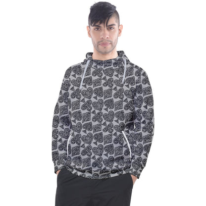 Playingcards-grey Men's Pullover Hoodie - Luxtrini, LLC