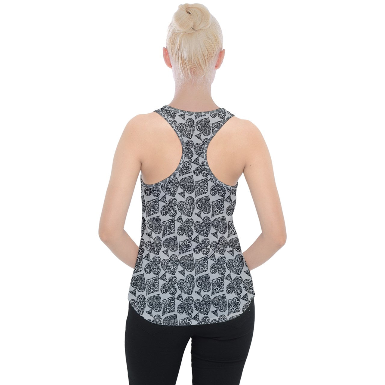 Playingcards-grey Piece Up Tank Top - Luxtrini, LLC