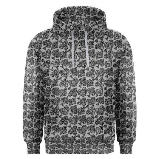 Playingcards-grey Men's Overhead Hoodie - Luxtrini, LLC