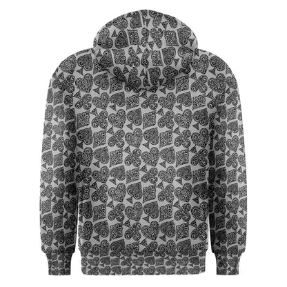 Playingcards-grey Men's Overhead Hoodie - Luxtrini, LLC