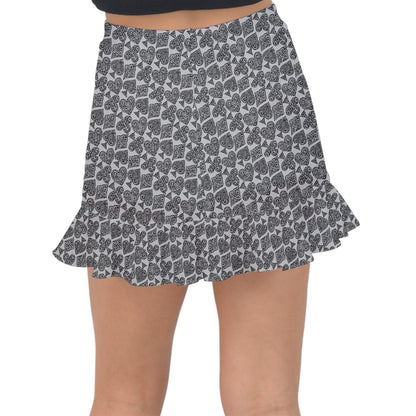 Playingcards-grey Fishtail Mini Chiffon Skirt - Luxtrini, LLC