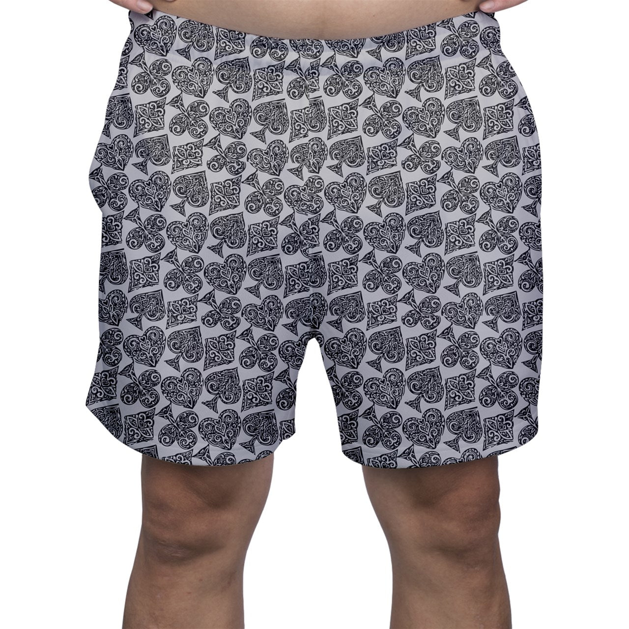 Playingcards-grey Men's Shorts - Luxtrini, LLC