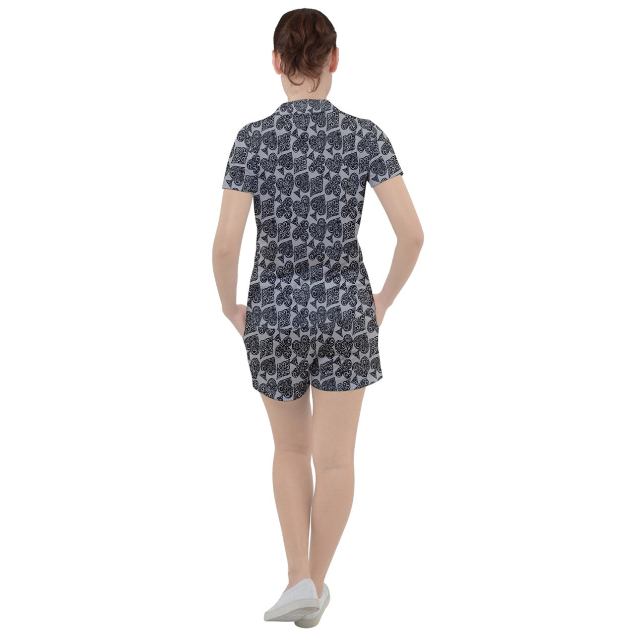 Playingcards-grey Women's Tee and Shorts Set - Luxtrini, LLC