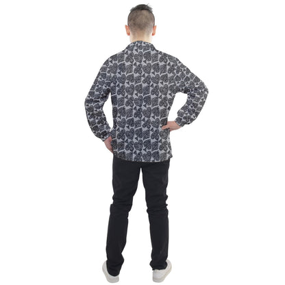 Playingcards-grey Men's Half Zip Pullover - Luxtrini, LLC