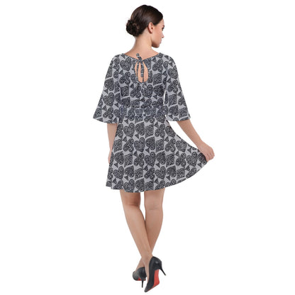 Playingcards-grey Velour Kimono Dress - Luxtrini, LLC