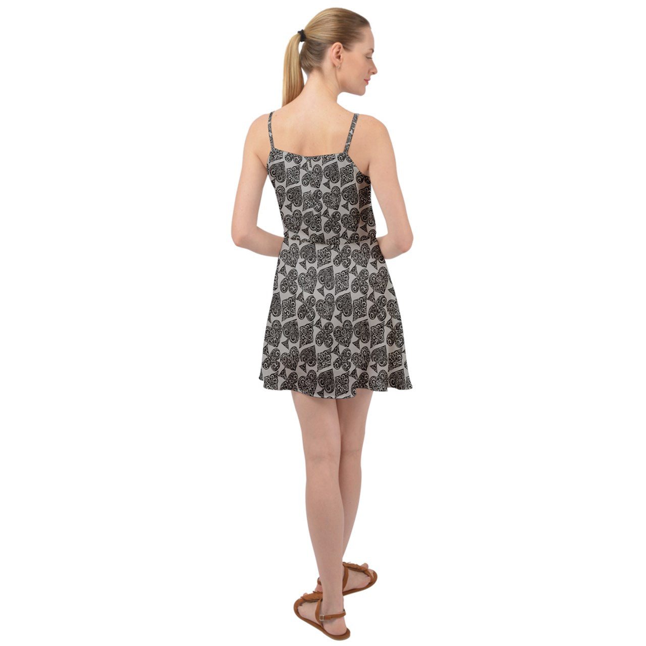 Playingcards-grey Summer Time Chiffon Dress - Luxtrini, LLC