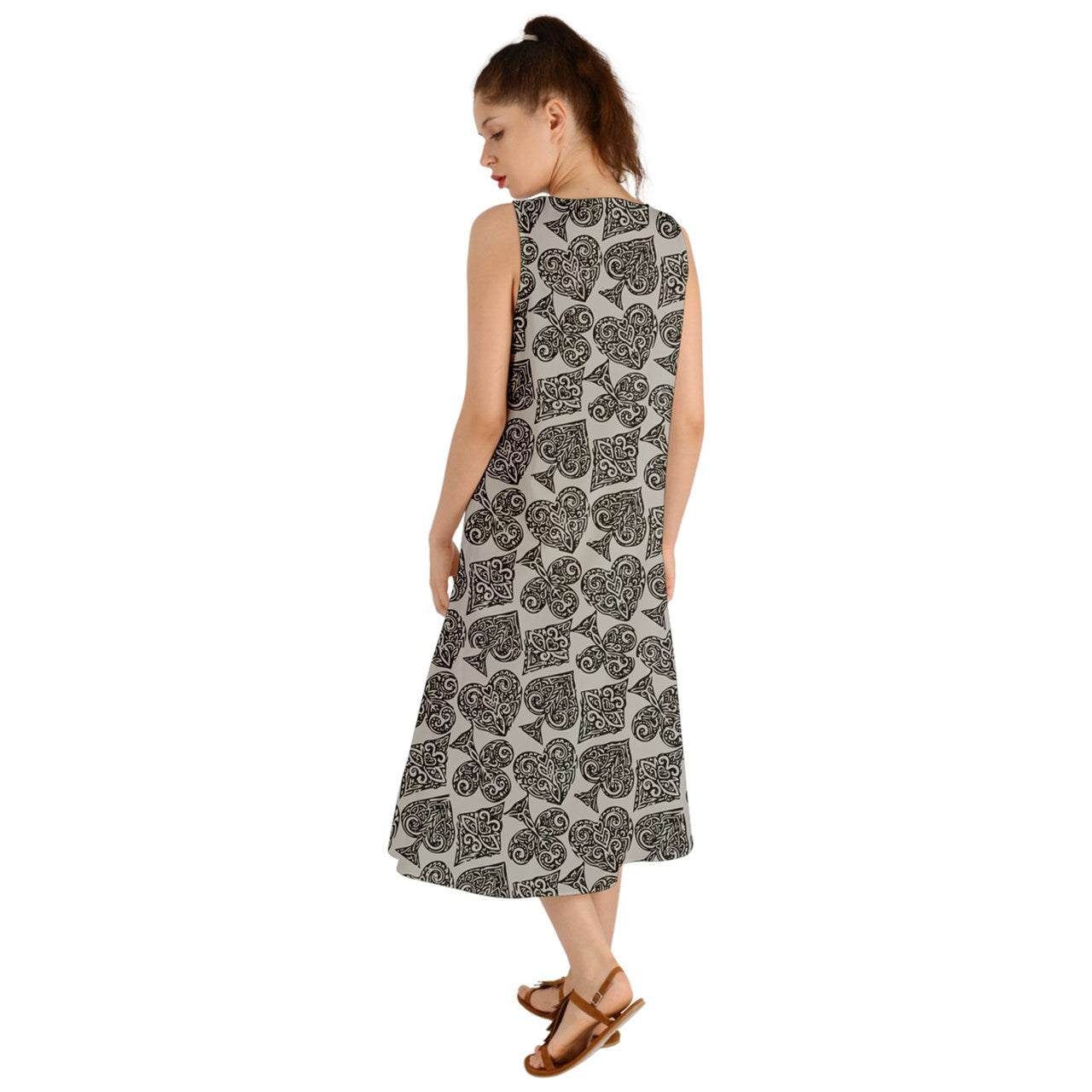 Playingcards-grey Summer Maxi Dress - Luxtrini, LLC