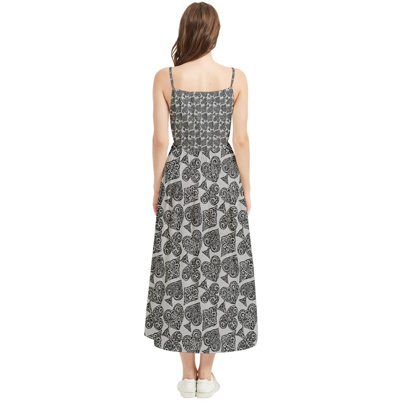 Playingcards-grey Boho Sleeveless Summer Dress - Luxtrini, LLC