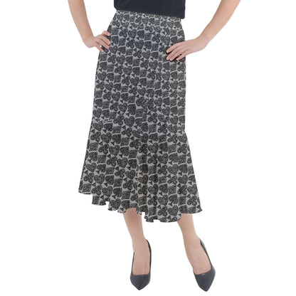 Playingcards-grey Midi Mermaid Skirt - Luxtrini, LLC