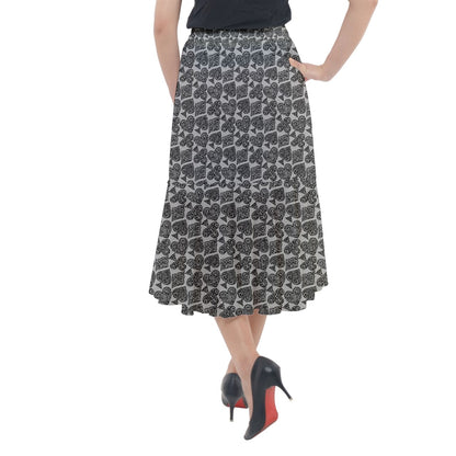 Playingcards-grey Midi Mermaid Skirt - Luxtrini, LLC