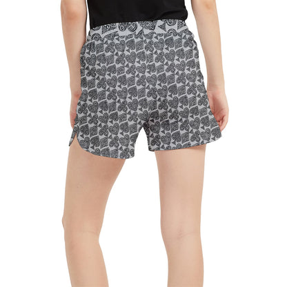 Playingcards-grey Women's Runner Shorts - Luxtrini, LLC