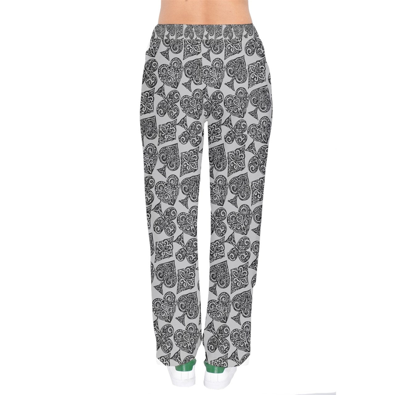 Playingcards-grey Women Velvet Drawstring Pants - Luxtrini, LLC