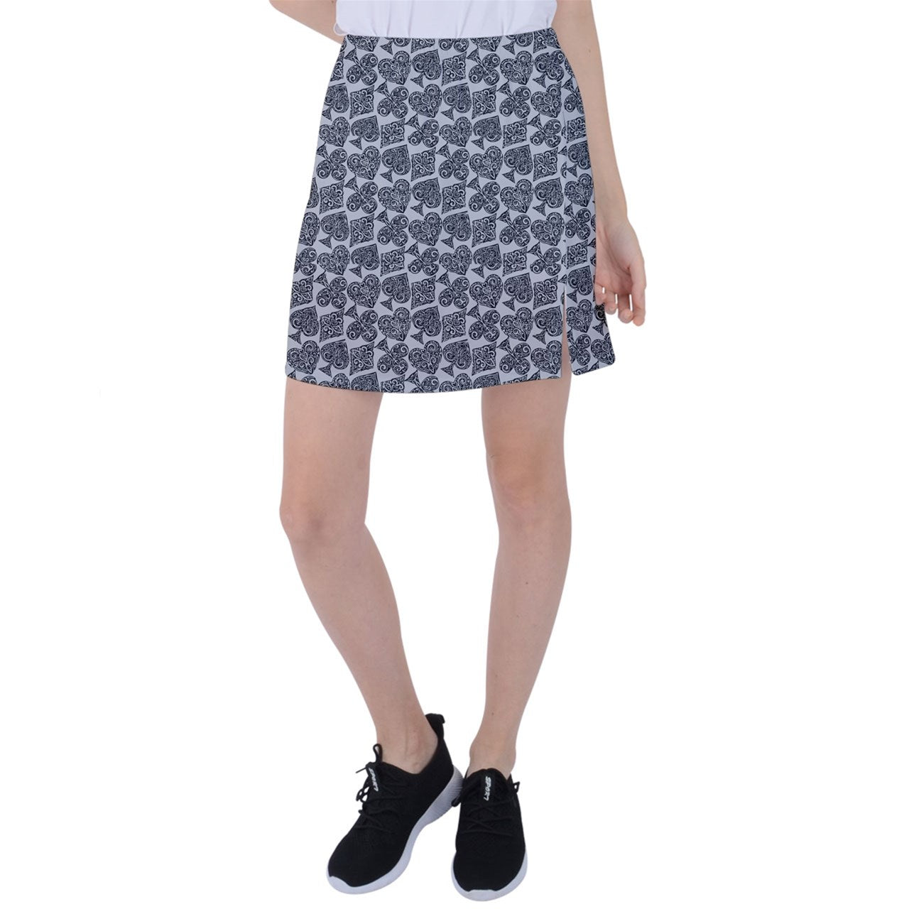 Playingcards-grey Tennis Skirt - Luxtrini, LLC