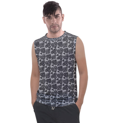 Playingcards-grey Men's Regular Tank Top - Luxtrini, LLC