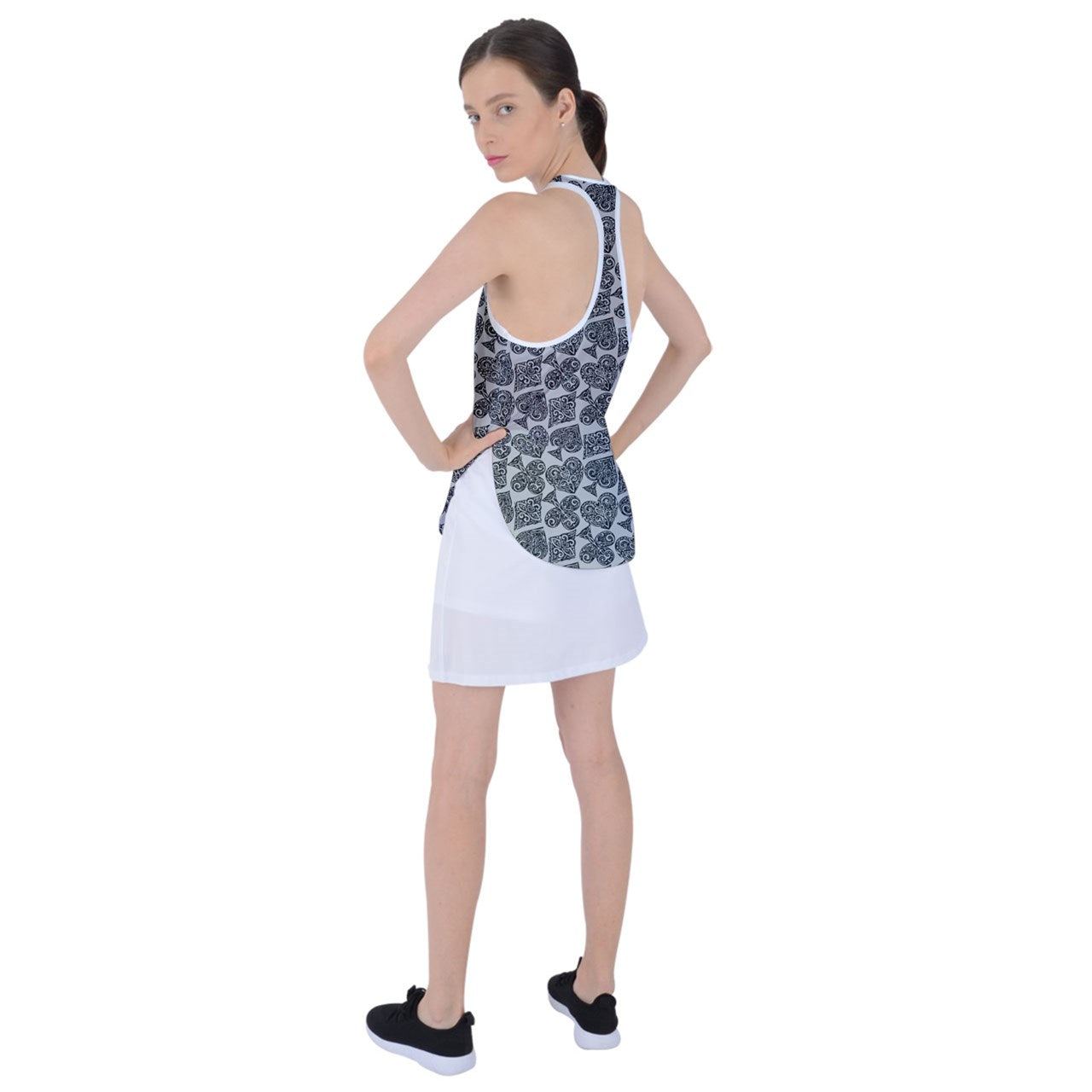 Playingcards-grey Racer Back Mesh Tank Top - Luxtrini, LLC