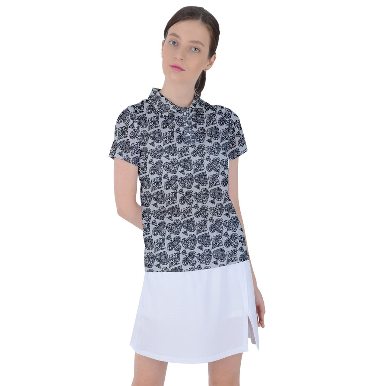 Playingcards-grey Women's Polo Tee - Luxtrini, LLC