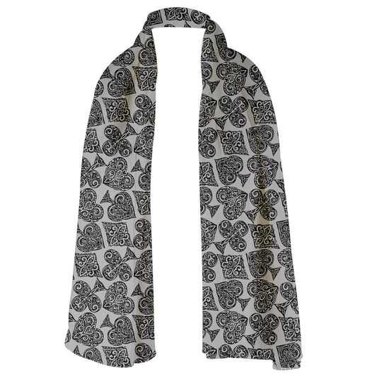 Playingcards-grey Lightweight Scarf - Luxtrini, LLC