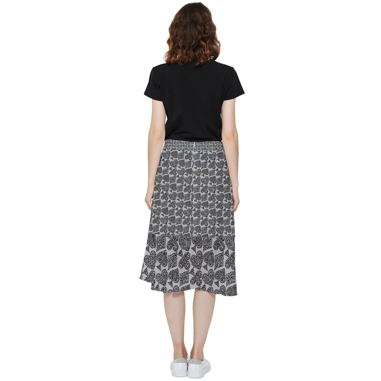 Playingcards-grey Frill Hi Low Chiffon Skirt - Luxtrini, LLC