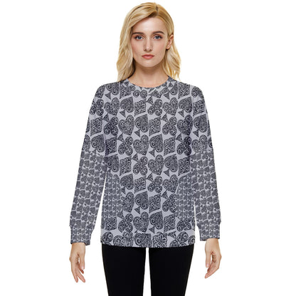 Playingcards-grey Hidden Pocket Sweatshirt - Luxtrini, LLC