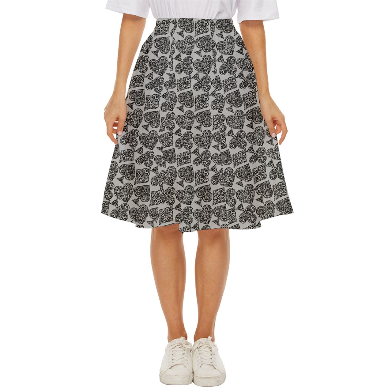 Playingcards-grey Classic Short Skirt - Luxtrini, LLC