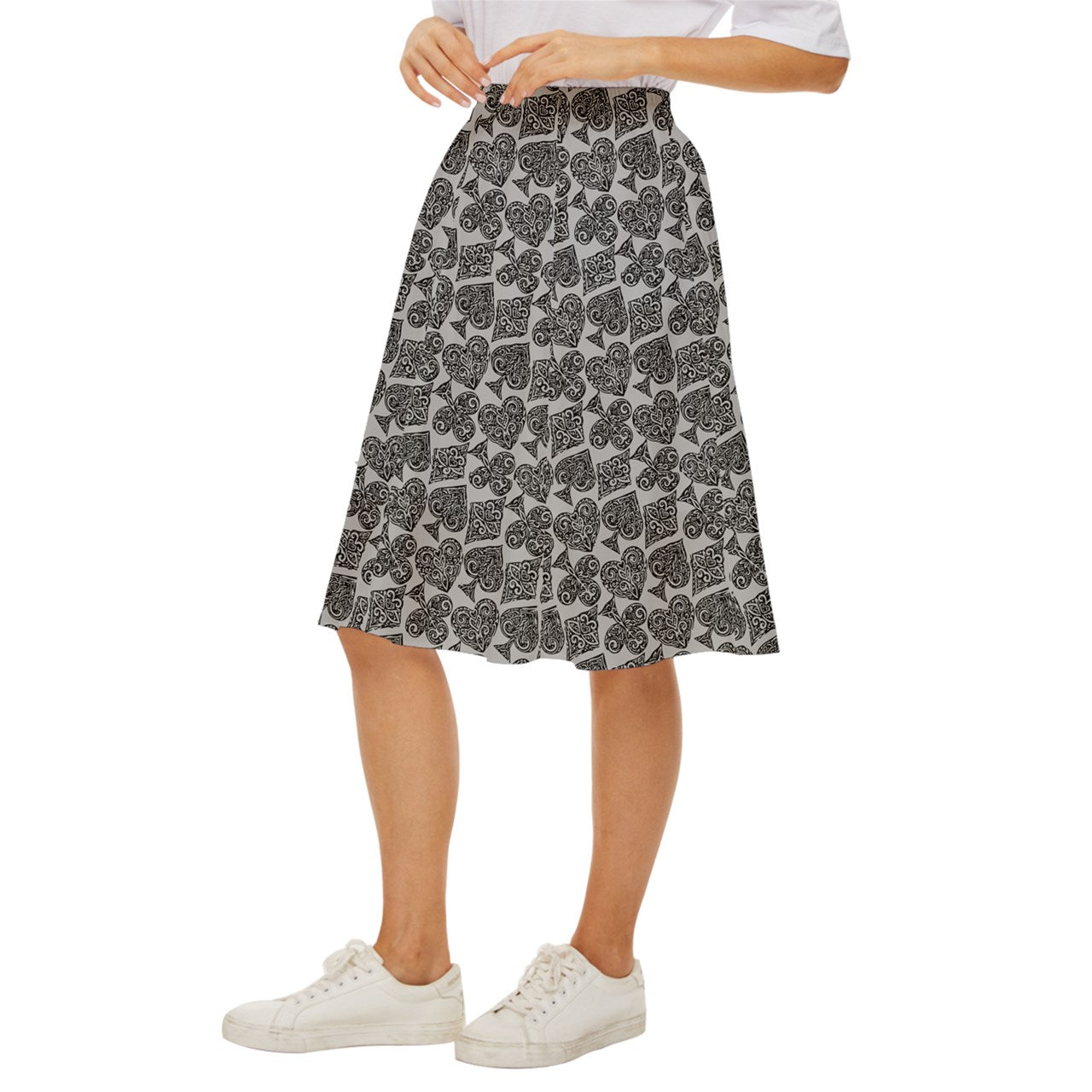 Playingcards-grey Classic Short Skirt - Luxtrini, LLC