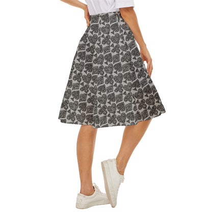 Playingcards-grey Classic Short Skirt - Luxtrini, LLC