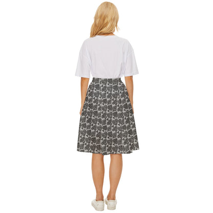 Playingcards-grey Classic Short Skirt - Luxtrini, LLC