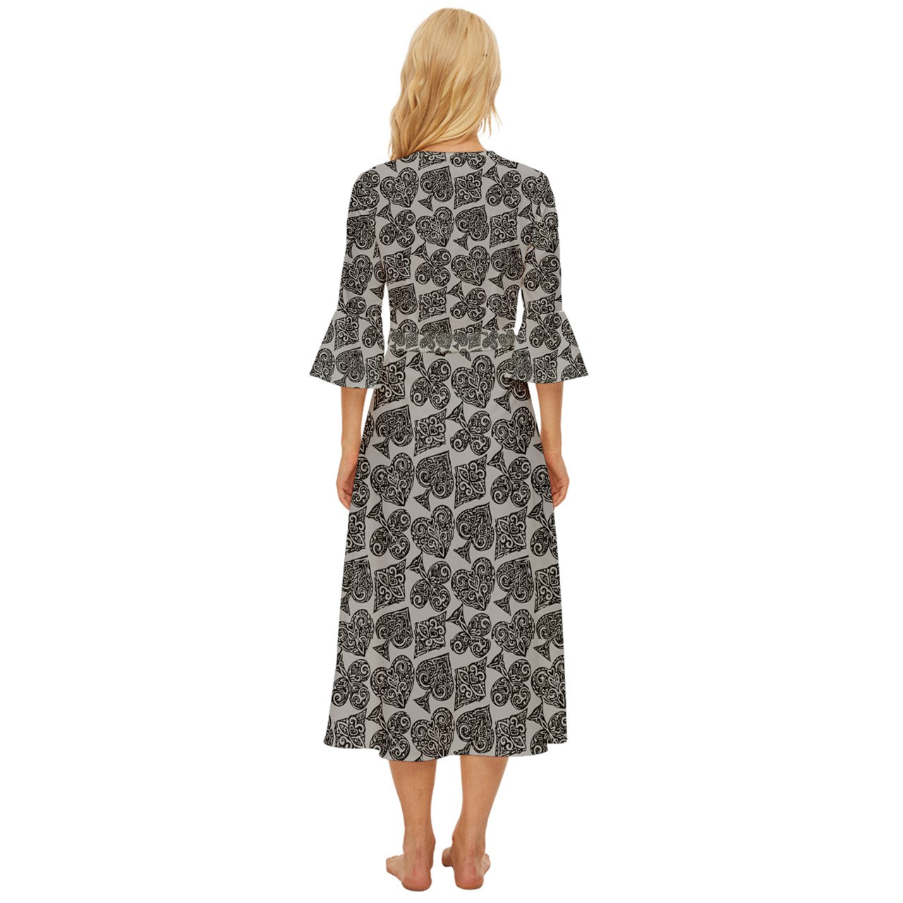 Playingcards-grey Midsummer Wrap Dress - Luxtrini, LLC