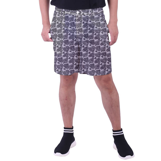 Playingcards-grey Men's Pocket Shorts - Luxtrini, LLC