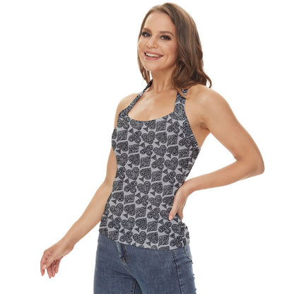 Playingcards-grey Basic Halter Top - Luxtrini, LLC