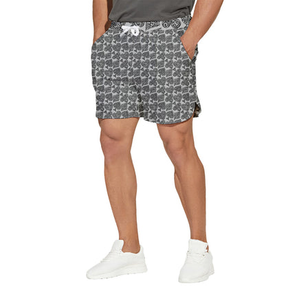 Playingcards-grey Men's Runner Shorts - Luxtrini, LLC