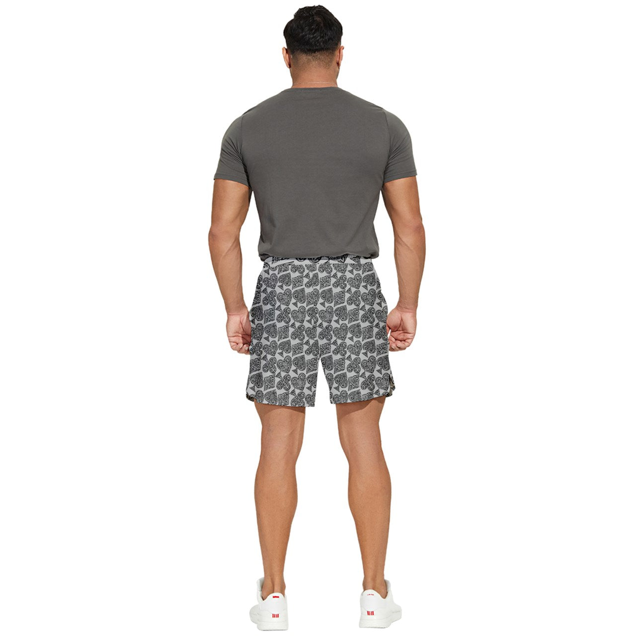 Playingcards-grey Men's Runner Shorts - Luxtrini, LLC