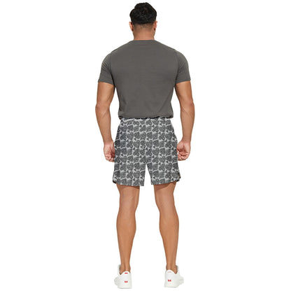 Playingcards-grey Men's Runner Shorts - Luxtrini, LLC