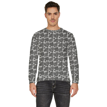 Playingcards-grey Men's Fleece Sweatshirt - Luxtrini, LLC