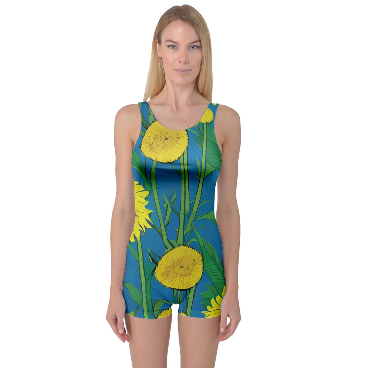 Sunflower One Piece Boyleg Swimsuit