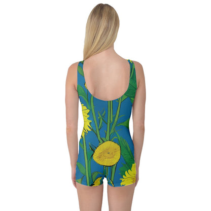 Sunflower One Piece Boyleg Swimsuit