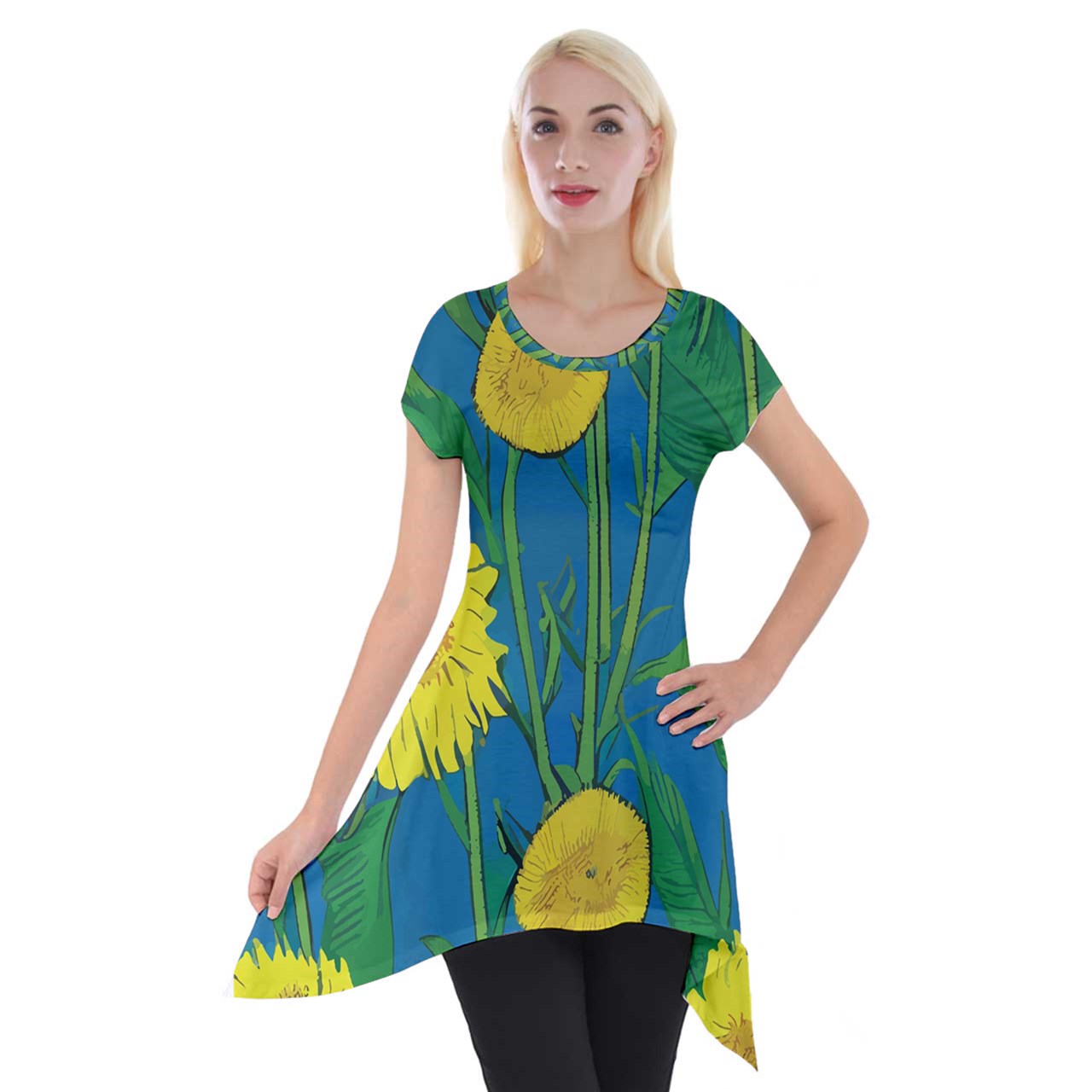 Sunflower Short Sleeve Side Drop Tunic