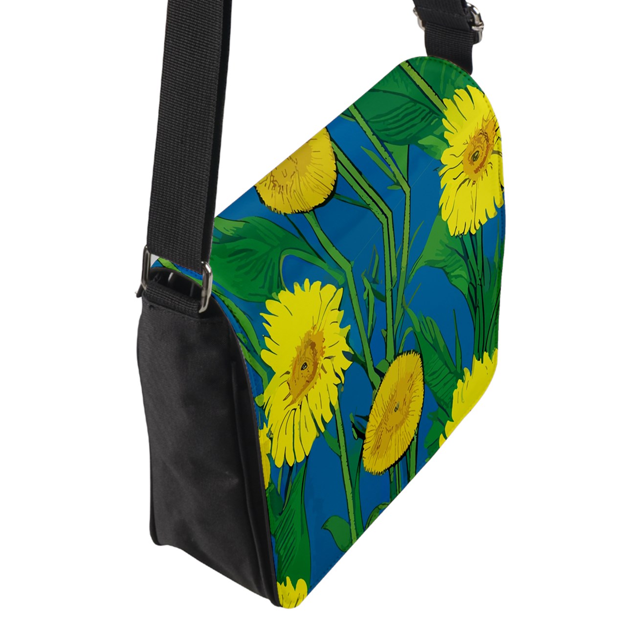 Sunflower Flap Closure Messenger Bag (S)