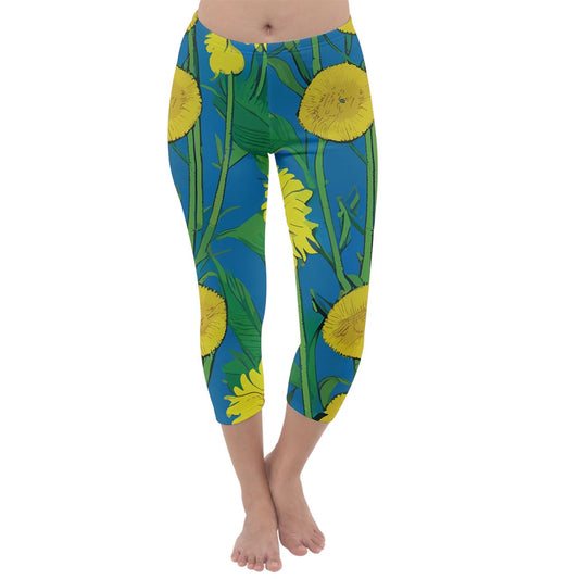 Sunflower Capri Winter Leggings