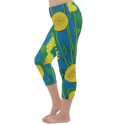 Sunflower Capri Winter Leggings