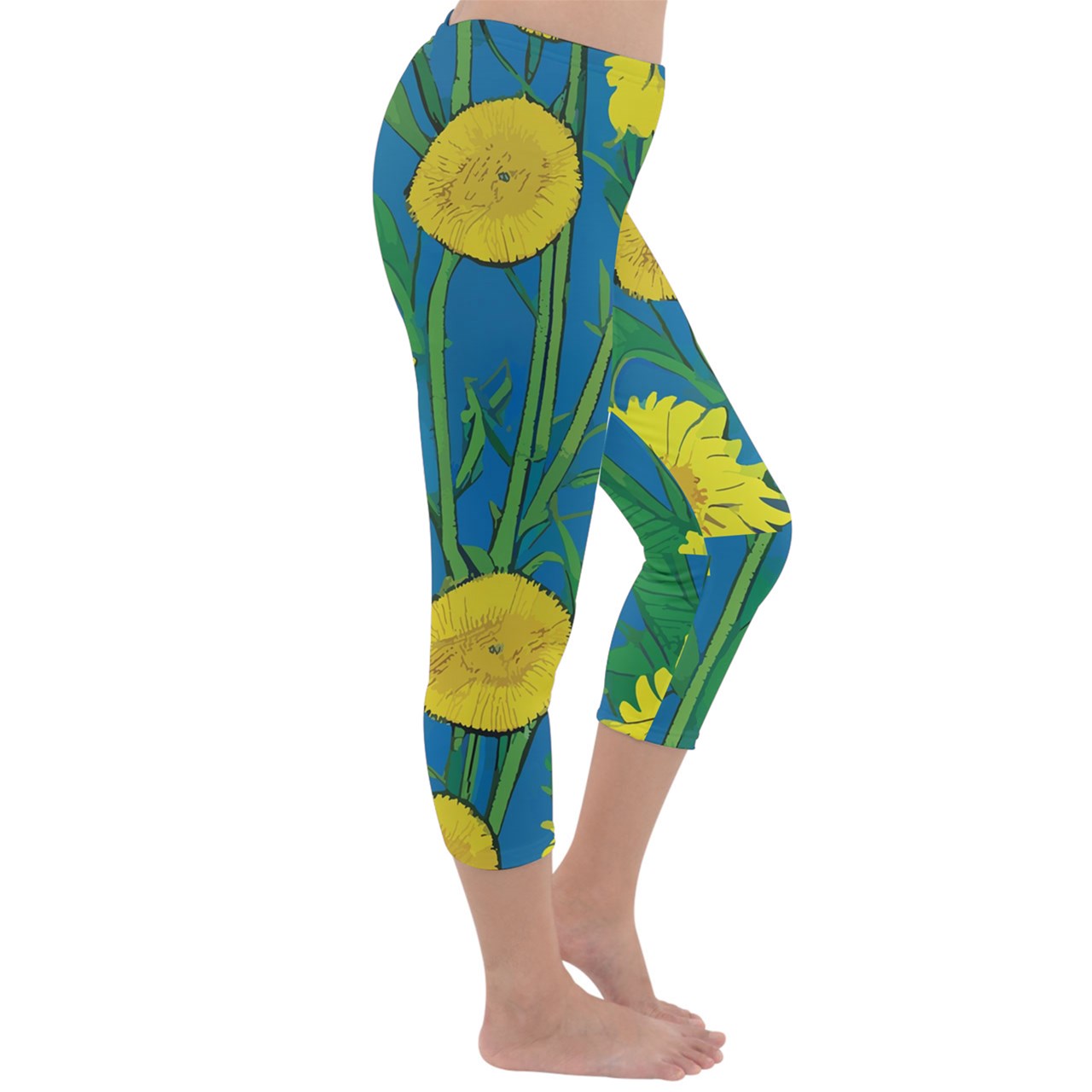 Sunflower Capri Winter Leggings