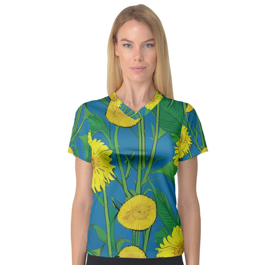 Sunflower V-Neck Sport Mesh Tee