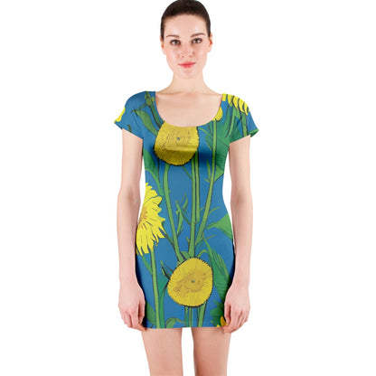 Sunflower Short Sleeve Bodycon Dress