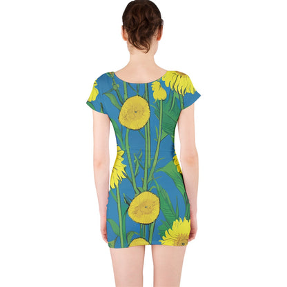 Sunflower Short Sleeve Bodycon Dress