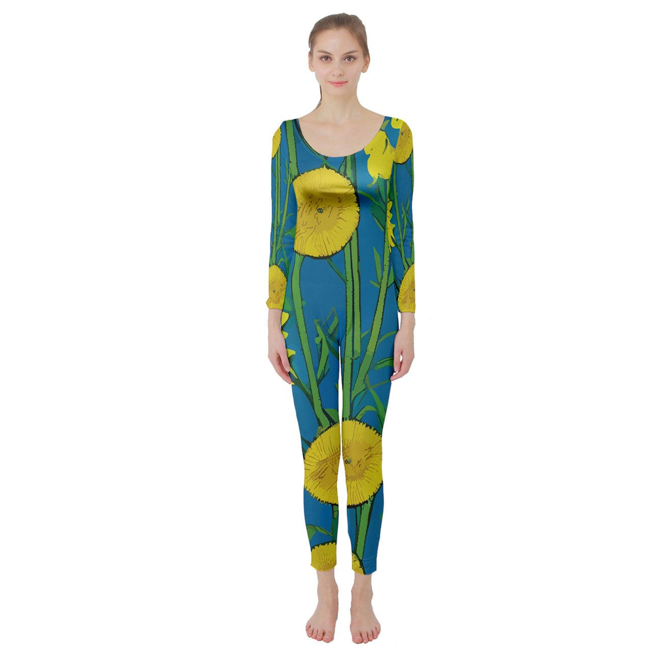 Sunflower Long Sleeve Catsuit