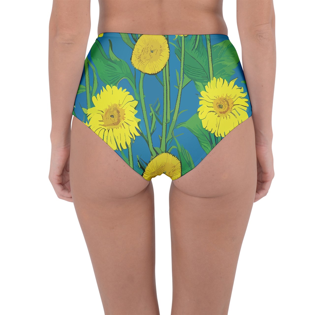 Sunflower Reversible High-Waist Bikini Bottoms